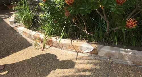 Sandstone garden edging australia