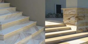 Stone stairs outdoor and indoor